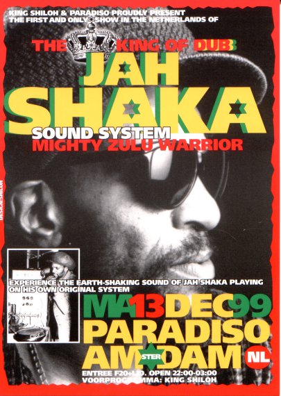 Jah Shaka 13 december in Paradiso