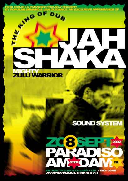 Jah Shaka 13 december in Paradiso